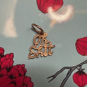 14k yellow gold 'Oh Shit' charm/pendant